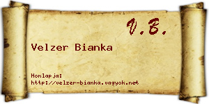 Velzer Bianka névjegykártya